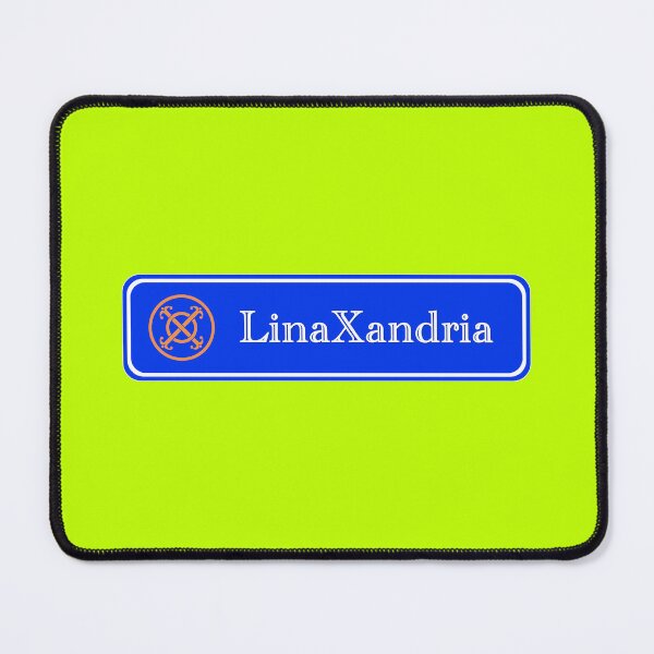 Item preview, LinaXandria - Logo, w. name, horizontal, Lime background designed and sold by LinaXandria.