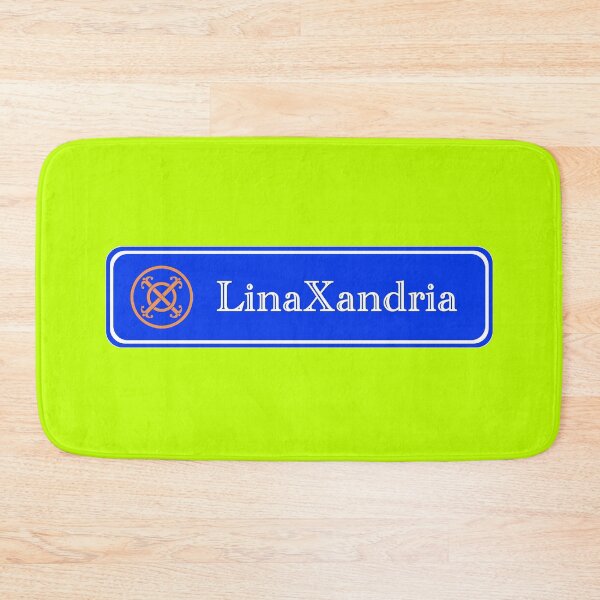 Item preview, LinaXandria - Logo, w. name, horizontal, Lime background designed and sold by LinaXandria.
