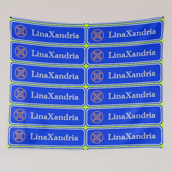 Item preview, LinaXandria - Logo, w. name, horizontal, Lime background designed and sold by LinaXandria.