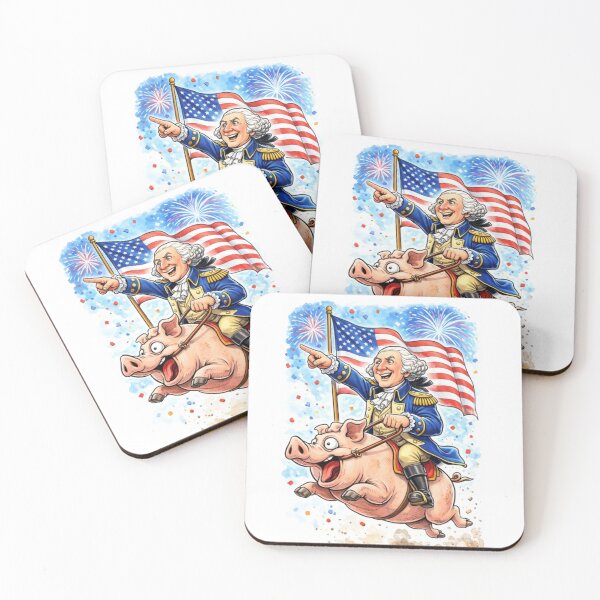 Item preview, George Washington Riding a Pig designed and sold by Create Nest.