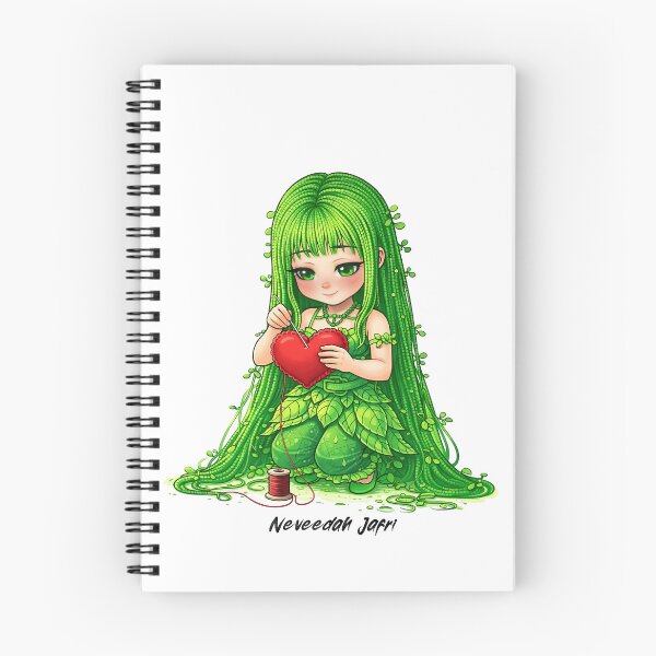Item preview, Neveedah Jafri Knitting Love Character green leaves chibi moss grass girl designed and sold by NeveedahJafri.