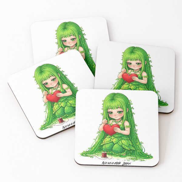 Item preview, Neveedah Jafri Knitting Love Character green leaves chibi moss grass girl designed and sold by NeveedahJafri.