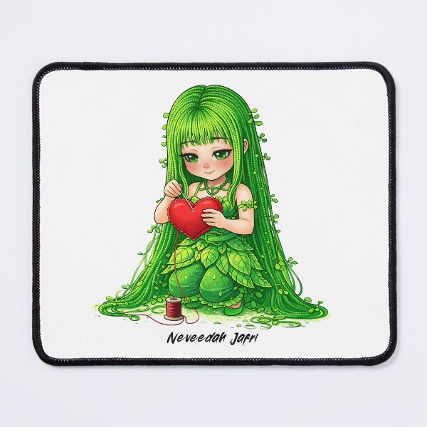 Item preview, Neveedah Jafri Knitting Love Character green leaves chibi moss grass girl designed and sold by NeveedahJafri.