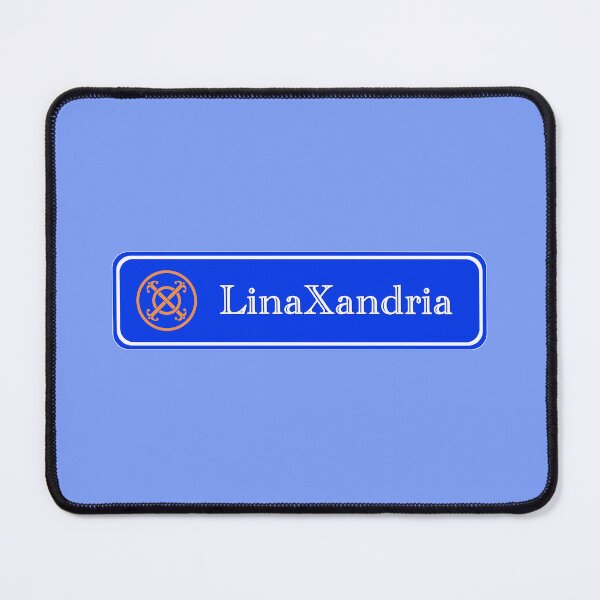 Item preview, LinaXandria - Logo, w. name, horizontal, Light Blue background designed and sold by LinaXandria.