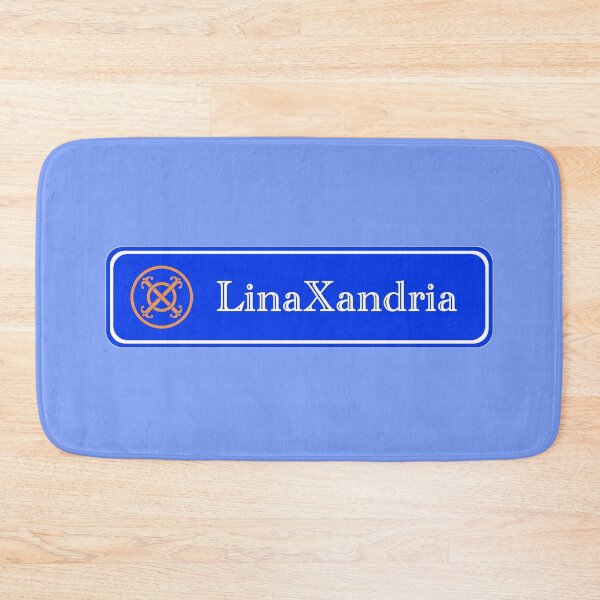 Item preview, LinaXandria - Logo, w. name, horizontal, Light Blue background designed and sold by LinaXandria.