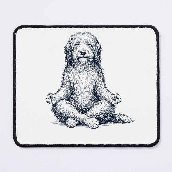 Item preview, Vintage Bearded Collie Yoga Meditation Dog Mom Dad designed and sold by DoodleTortle.