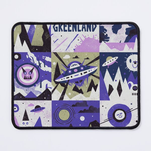 Item preview, Greenland Cosmic Mystery Purple UFO Grid Art designed and sold by zzz888.