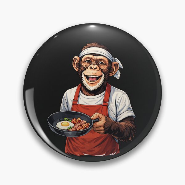 Item preview, Happy Chef Monkey Cooking with Frying Pan – Fun Kitchen Food Lover Animal Art designed and sold by ColorSplash123.