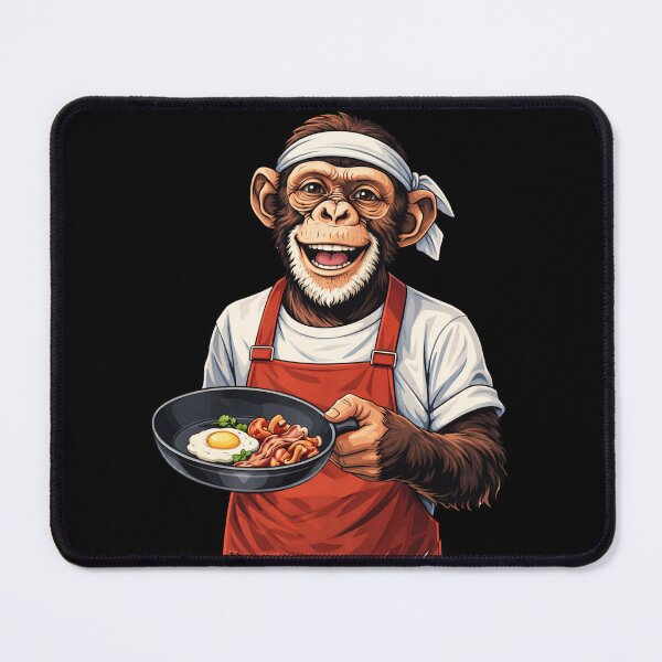 Item preview, Happy Chef Monkey Cooking with Frying Pan – Fun Kitchen Food Lover Animal Art designed and sold by ColorSplash123.