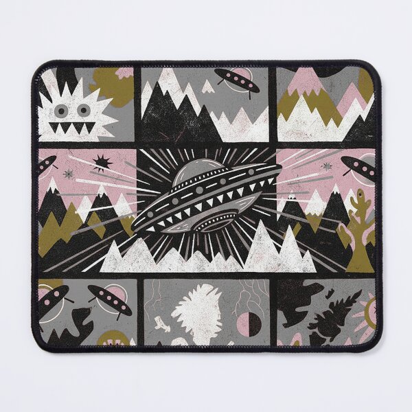 Item preview, Greenland Arctic UFO Mystery Retro Grid Art designed and sold by zzz888.