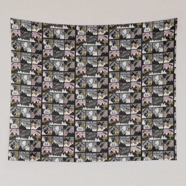 Item preview, Greenland Arctic UFO Mystery Retro Grid Art designed and sold by zzz888.