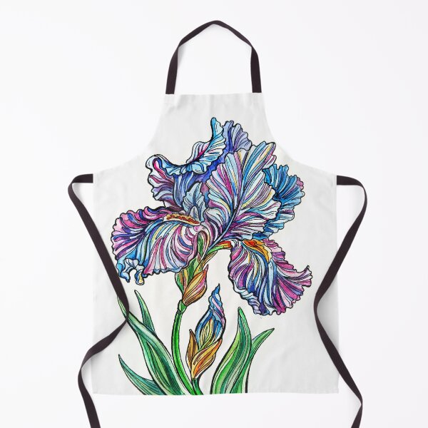 Item preview, Vibrant Lined Iris Watercolor Sketch Art designed and sold by Shevi.