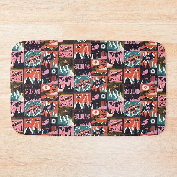 Item preview, Greenland Retro UFO Arctic Mystery Grid Art designed and sold by zzz888.