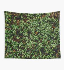 Texture vines with brick wall red bricks climbing green jungle vines and wild plants vintage eroded grunge style urban pattern Wall Tapestry