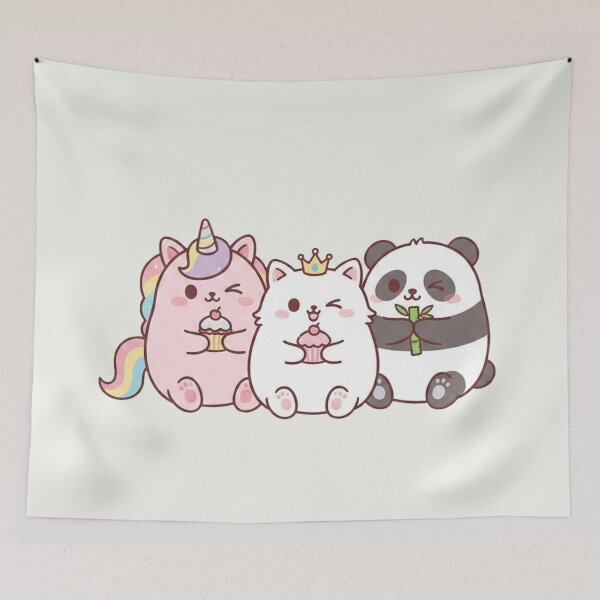 Item preview, Cute Kawaii Valentines Animals - Pastel Cat Panda Unicorn Squad designed and sold by arup7980.