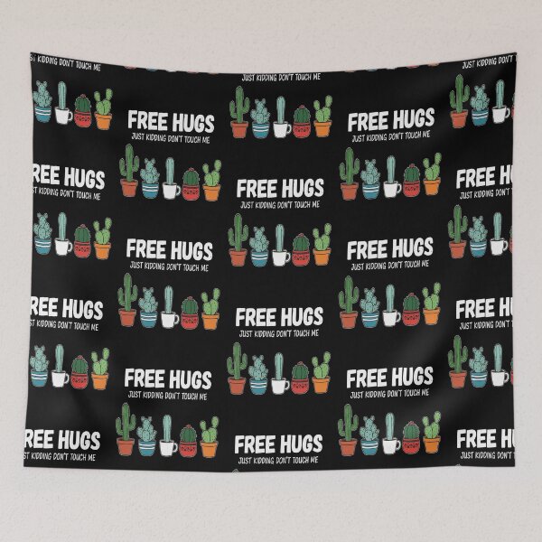 Item preview, Free Hugs Just Kidding Don't Touch Me Funny Cactus Jokes designed and sold by FreeArt2.