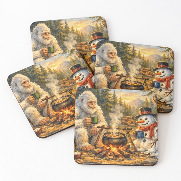 Item preview, Bigfoot and Snowman Cooking Soup designed and sold by M-Y-A-R-T-.