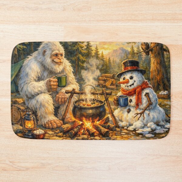 Item preview, Bigfoot and Snowman Cooking Soup designed and sold by M-Y-A-R-T-.
