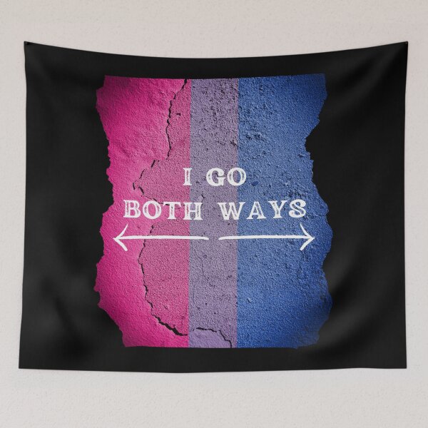 Item preview, I Go Both Ways Wall With The Bisexual Colors In Black designed and sold by LuckyKermit.