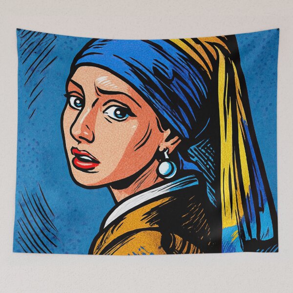 Item preview, Girl with a Pearl Earring   | Comics stylCartoone -  designed and sold by ComicsFactory.