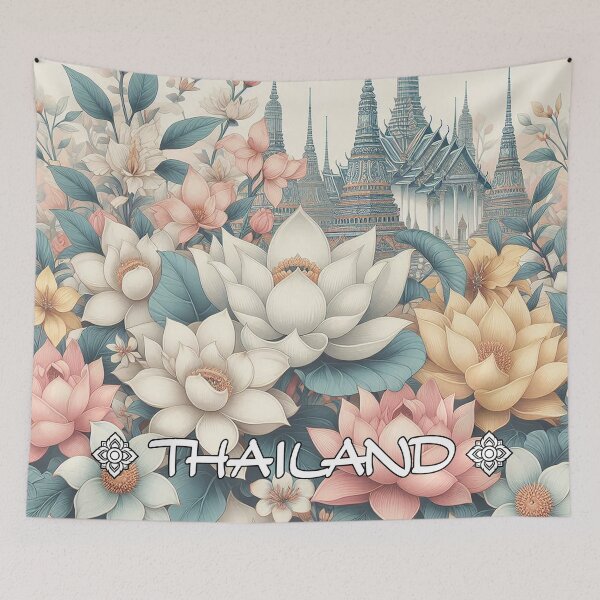 Item preview, Sacred Temples Adorned with Thai Flower Patterns designed and sold by Vanich-Panich.
