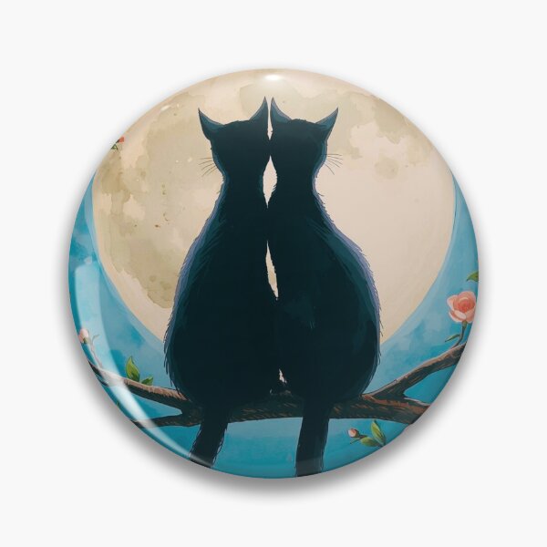 Item preview, Two Black Cats And The Moon designed and sold by ByNicoleSara.