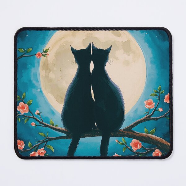 Item preview, Two Black Cats And The Moon designed and sold by ByNicoleSara.