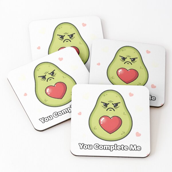 Item preview, Grumpy Avocado Valentine Pun - You Complete Me Illustration designed and sold by LowBattery Social Club.