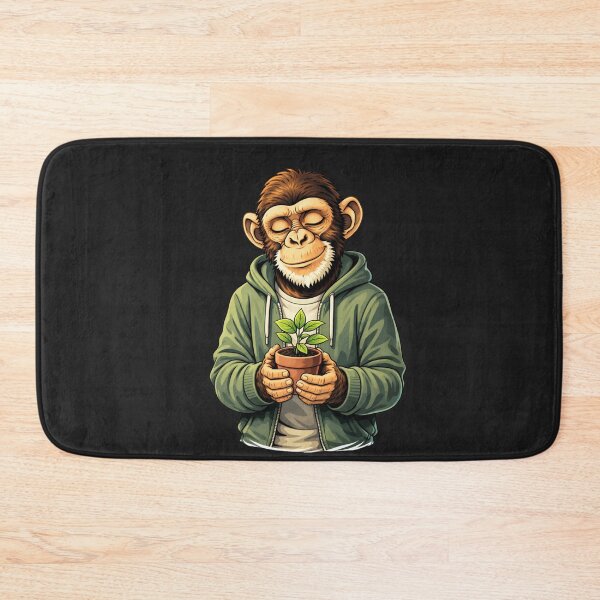 Item preview, Cute Plant Lover Monkey – Cozy Nature Lifestyle Eco Friendly Animal Art designed and sold by ColorSplash123.