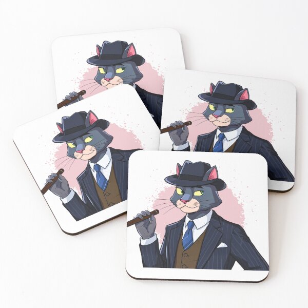 Item preview, Gentleman Cat in Suit and Cigar – Soft Noir Splash Edition designed and sold by ShadyArfaa.