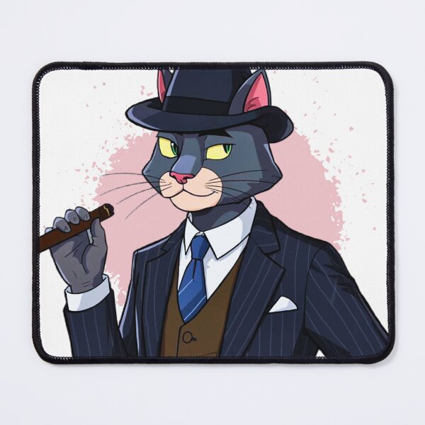 Item preview, Gentleman Cat in Suit and Cigar – Soft Noir Splash Edition designed and sold by ShadyArfaa.