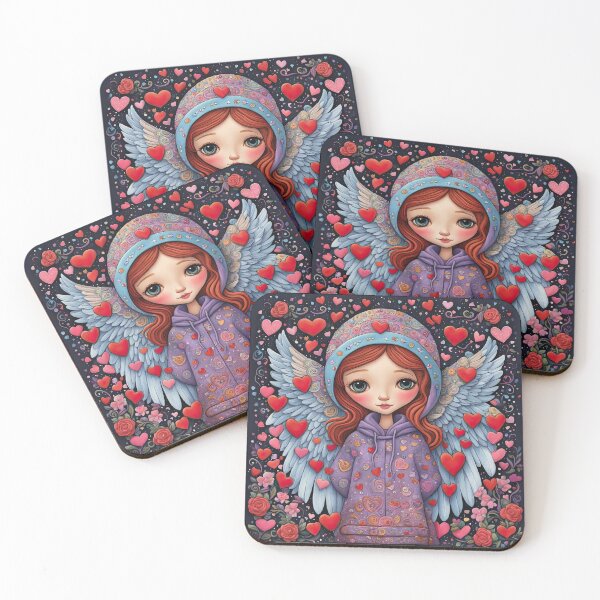 Item preview, Angel of Love with wings wearing a hoodie celebrating Valentines Day designed and sold by Colin Bentham.