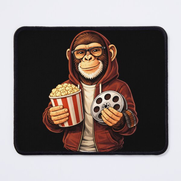 Item preview, Movie Lover Monkey with Popcorn – Cinematic Film Lifestyle Animal Art designed and sold by ColorSplash123.