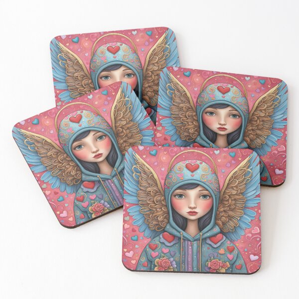 Item preview, Angel of Love with wings wearing a hoodie celebrating Valentines Day designed and sold by Colin Bentham.