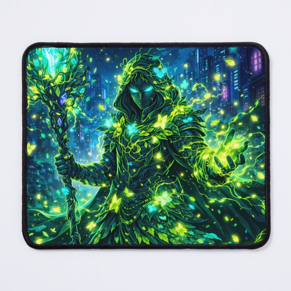 Item preview, Emerald Arcana – Neon Nature Mage designed and sold by JWsNeonHorizons.