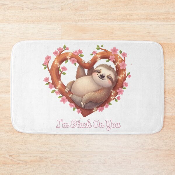Item preview, Sweet Sloth Hanging on Heart Tree - I'm Stuck On You designed and sold by LowBattery Social Club.