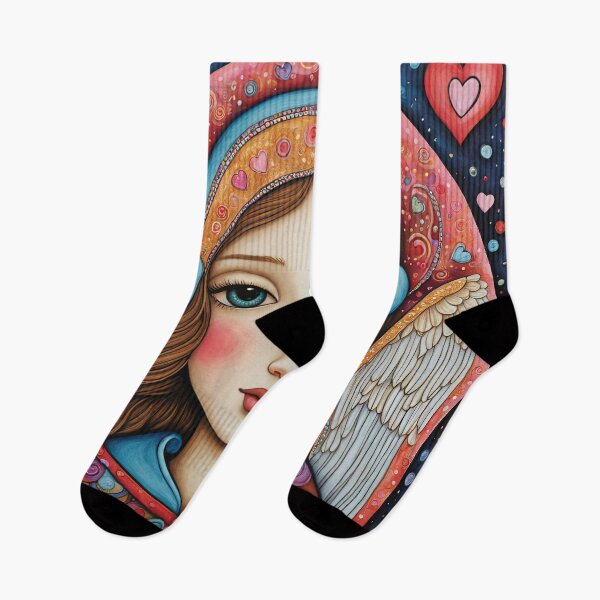 Item preview, Angel of Love with wings wearing a hoodie celebrating Valentines Day designed and sold by Colin Bentham.