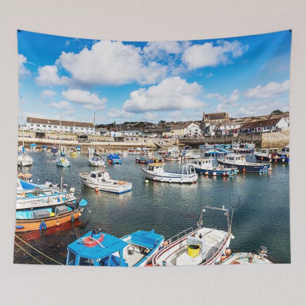 Item preview, Porthleven Harbour, Cornwall – Colourful Fishing Boats and Coastal Village designed and sold by Paul Thompson Photography.