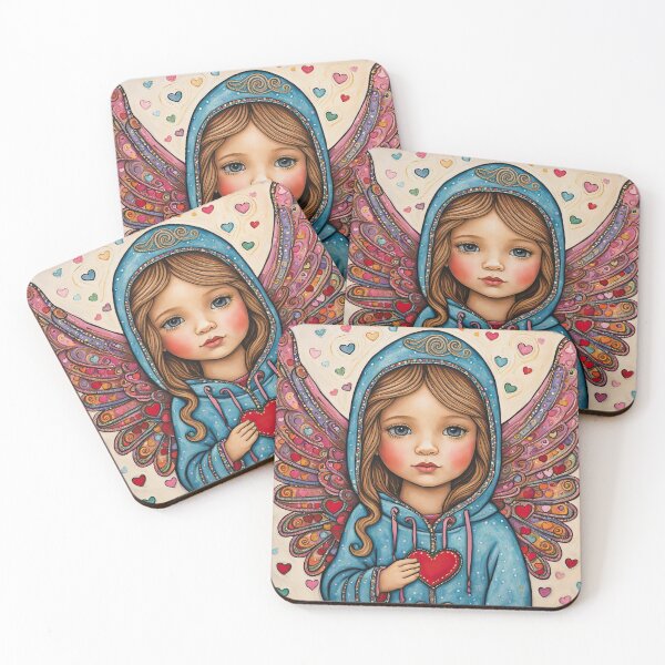 Item preview, Angel of Love with wings wearing a hoodie celebrating Valentines Day designed and sold by Colin Bentham.