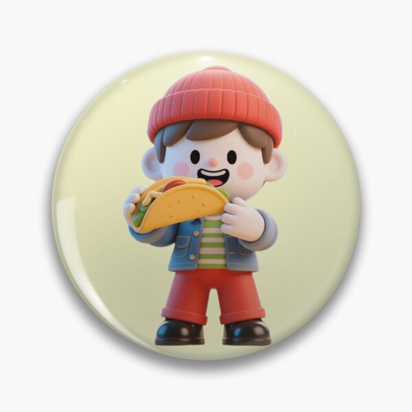 Item preview, Cute 3D Blocky Boy Gamer Eating Taco designed and sold by WhimsyBits.