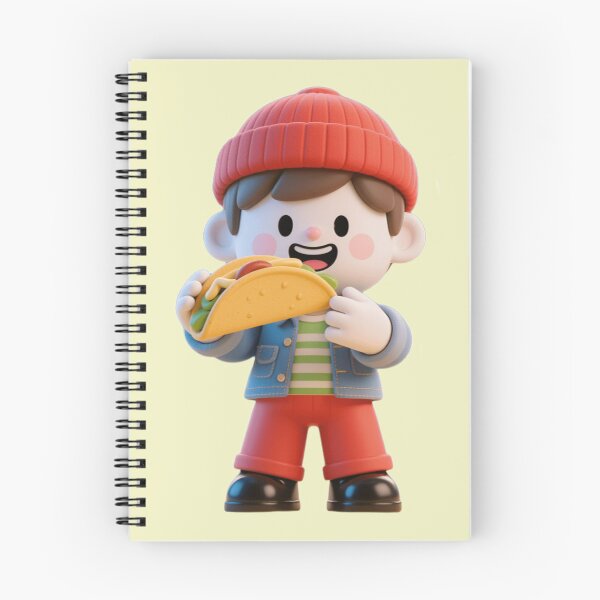 Item preview, Cute 3D Blocky Boy Gamer Eating Taco designed and sold by WhimsyBits.