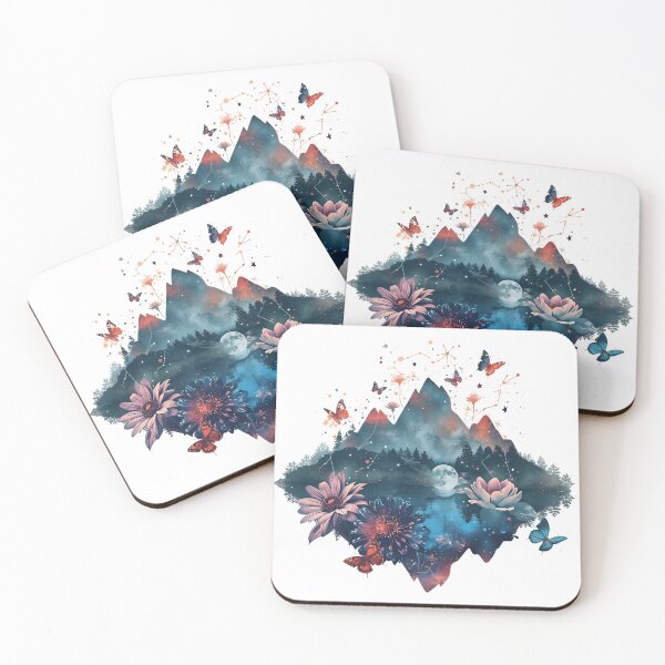 Item preview,  Dreamy Celestial Landscape with Moonlit Lake & Shooting Stars designed and sold by catcurio.