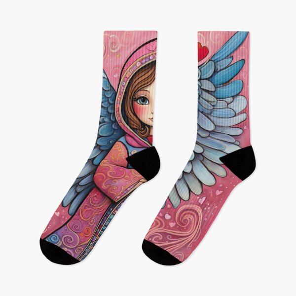 Item preview, Angel of Love with wings wearing a hoodie celebrating Valentines Day designed and sold by Colin Bentham.