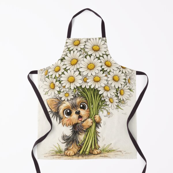 Item preview, Yorkie with Daisies – Cute Yorkshire Terrier Flower Art designed and sold by Darlin8888.