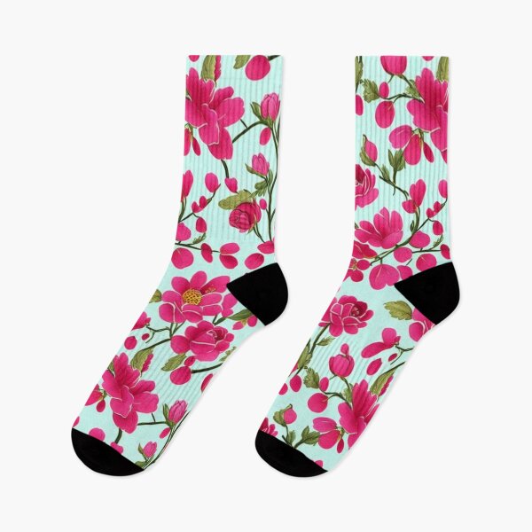 Item preview, Pink flowering tree pattern pink peonies pink cherry blossoms pink rose art pattern designed and sold by hollycooper.