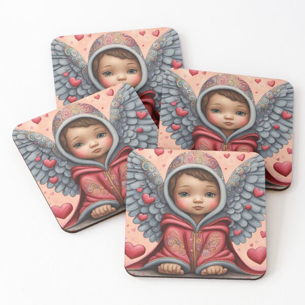 Item preview, Toddler Angel of Love with wings wearing a hoodie celebrating Valentines Day designed and sold by Colin Bentham.