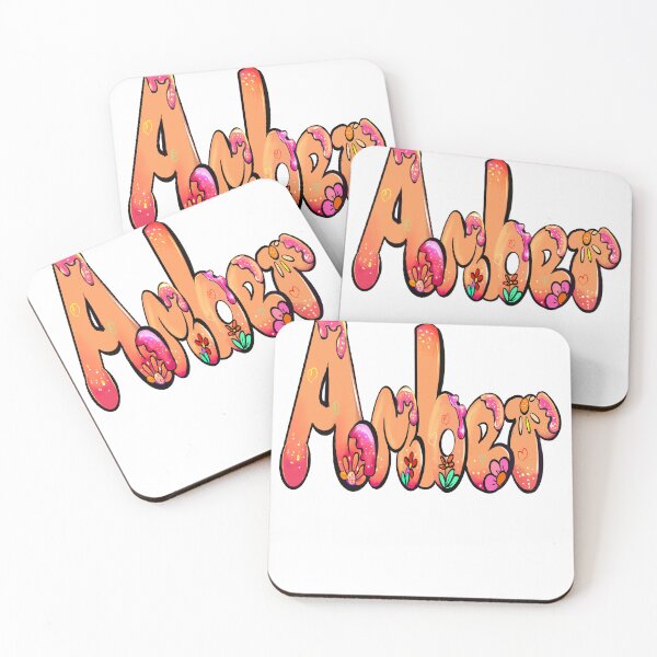 Item preview, Amber Name in orange personalized gifts for women and girls - custom personalised Amber designed and sold by Artonmytee.