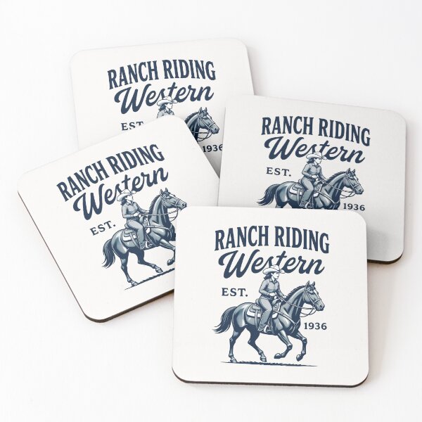 Item preview, Vintage Ranch Riding Western EST 1936 - Cowgirl Equestrian Art designed and sold by SplashTastic.