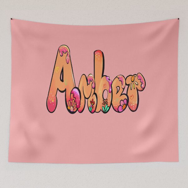 Item preview, Amber Name in orange personalized gifts for women and girls - custom personalised Amber designed and sold by Artonmytee.