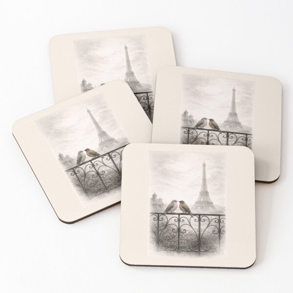 Item preview, Two Birds on a Paris Balcony designed and sold by Novel Works Studio.
